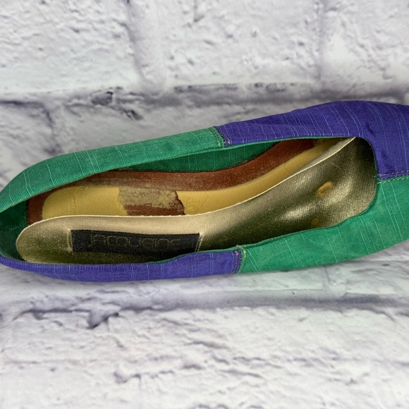 Jacqueline Vintage Two-Tone Green and Purple Pumps Size 8 - Picture 7 of 7